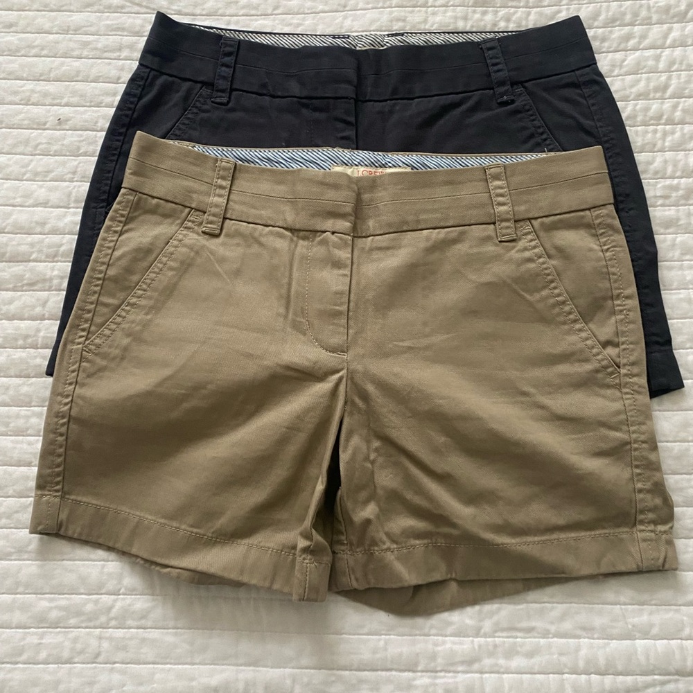 J. Crew Tan and Navy Blue Shorts Classic Chino Broken In Style